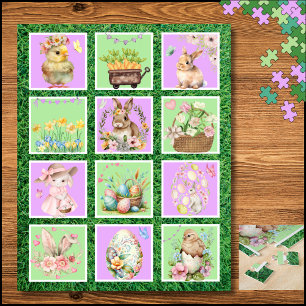 Pastellfarbenpuzzle Ostersonnenblock Puzzle
