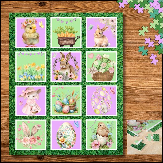 Pastellfarbenpuzzle Ostersonnenblock Puzzle