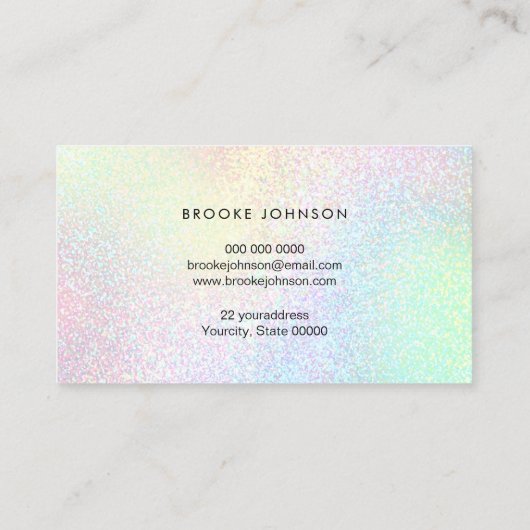 Pastellfarbenskript Visitenkarte (Rückseite)