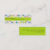 Pastellfarbgitter-(Limone) dünne Geschäfts-Karte Mini Visitenkarte (Vorne/Hinten)
