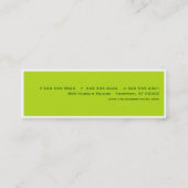 Pastellfarbgitter-(Limone) dünne Geschäfts-Karte Mini Visitenkarte (Rückseite)