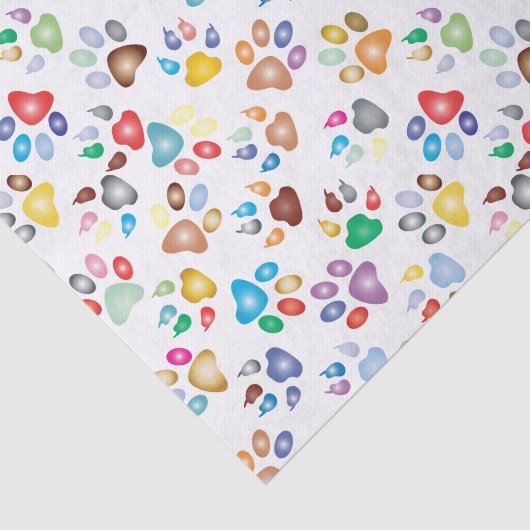 Pastellfarbhund und Katze Pawprints Seidenpapier (Ausschnitt)