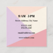 Pastellfarbkräfte Quadratische Visitenkarte (Rückseite)