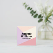 Pastellfarbkräfte Quadratische Visitenkarte (Stehend Vorderseite)