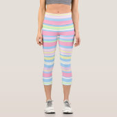 Pastellfarbstreifen Capri Leggings (Vorderseite)