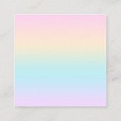 Pastellfarbverlauf Quadratische Visitenkarte (Rückseite)