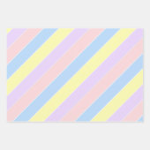 Pastellfeder-Streifen Geschenkpapier Set (Vorderseite)