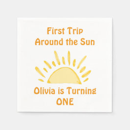 Pastellfest Erster Ausflug rund um die Sun Birthda Serviette