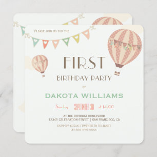 Pastellflagge u. erster Geburtstag der Einladung