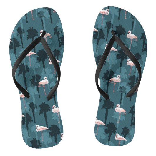 Pastellflamingos auf aquamarinem badesandalen (Fußbett)