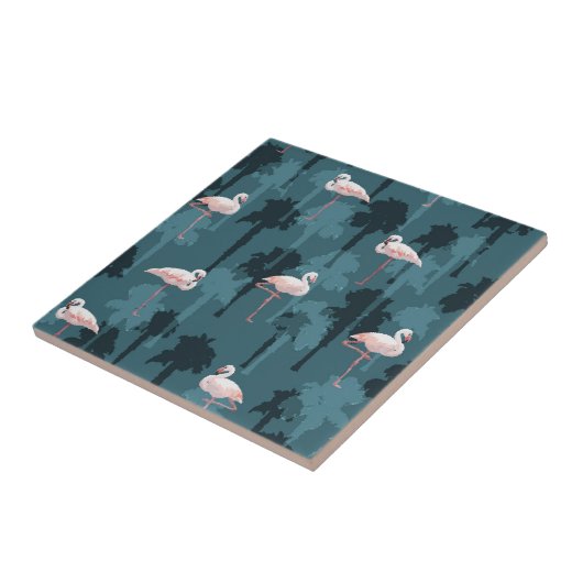 Pastellflamingos auf aquamarinem fliese (Seite)