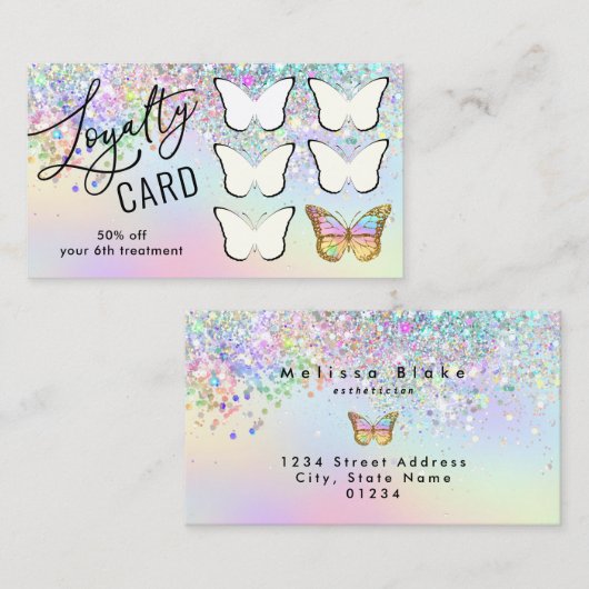 Pastellfliege Visitenkarte (Vorne/Hinten)