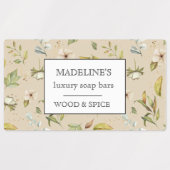 Pastellfloralseifen, elegant klebeartig etiketten (Design 2)