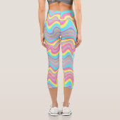 Pastellflüssigkeitswellen Capri Leggings (Rückseite)