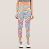 Pastellflüssigkeitswellen Capri Leggings (Vorderseite)