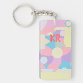 Pastellformen in Abstrakter Collage Schlüsselanhänger