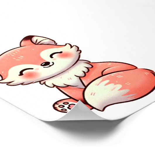 Pastellfoxdesign, weiche Fox Art Poster (Ecke)