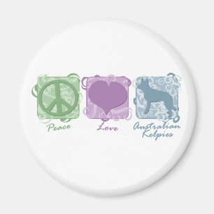 Pastellfrieden, Liebe und australische Kelpies Magnet