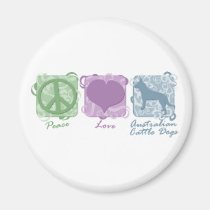 Pastellfrieden, Liebe und australische Vieh-Hunde Magnet
