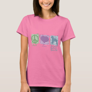 Pastellfrieden, Liebe und englischer T-Shirt