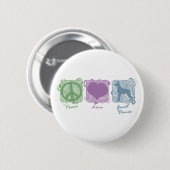 Pastellfrieden, Liebe und große Dänen Button (Vorne & Hinten)