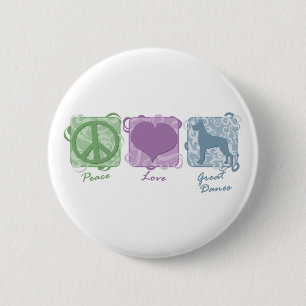 Pastellfrieden, Liebe und große Dänen Button