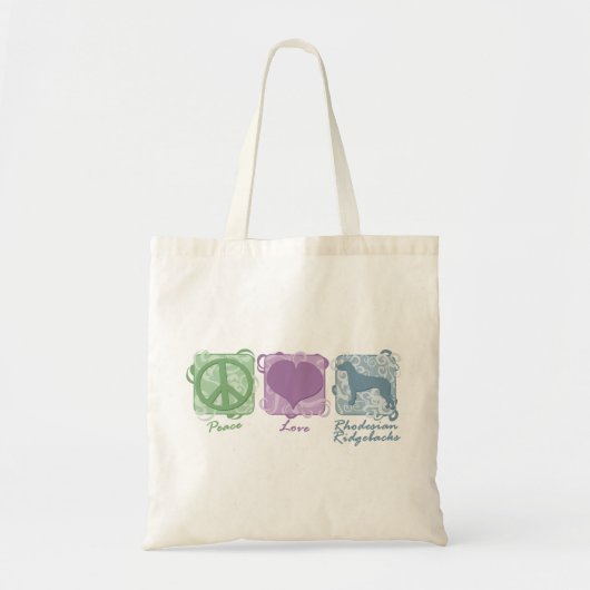 Pastellfrieden, Liebe und Rhodesian Ridgebacks Tragetasche (Vorne)