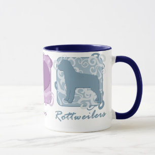 Pastellfrieden, Liebe und Rottweilers Tasse