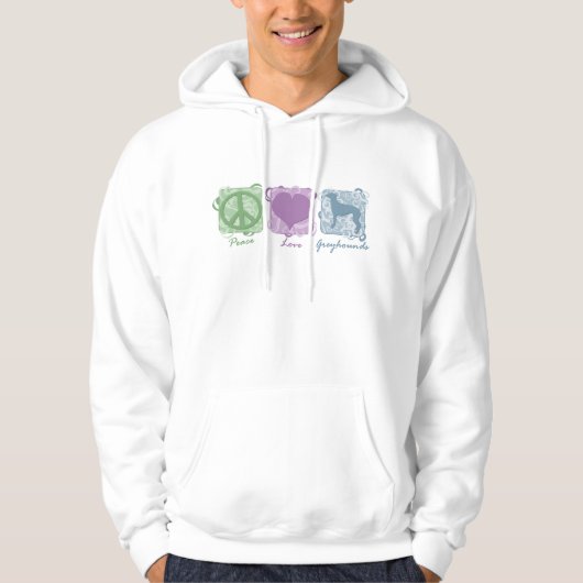 Pastellfrieden, Liebe und Windhunde Hoodie (Vorderseite)