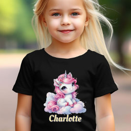 Pastellfunkel unicorn Zauberwolke schwarz T-Shirt