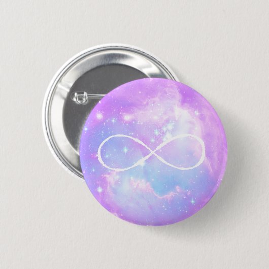 Pastellgalaxieunendlichkeitsschleife Button (Vorne & Hinten)