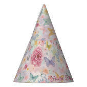 Pastellgarten | Blumen und Schmetterlinge Partyhütchen (Links)