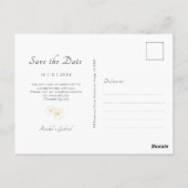 Pastellgelb | Boho Arch Gold Floral Wedding Postkarte (Rückseite)