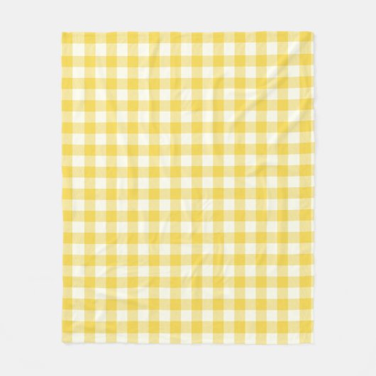 Pastellgelb Gingham Büffel Karo Karomuster Fleecedecke (Vorderseite)