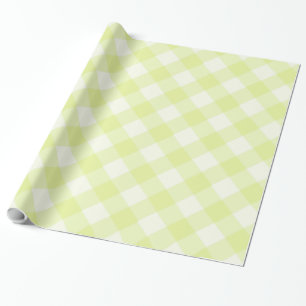 Pastellgelb Gingham-Muster Geschenkpapier