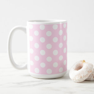 Pastellgelb, hellrosa und weiße Polka-Punkte Kaffeetasse