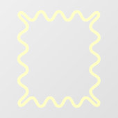 Pastellgelb, Niedlicher Wavy Line-Rechteck-Spiegel Fensteraufkleber (Blatt)