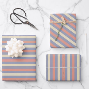 Pastellgelb, orange und blau geschenkpapier set