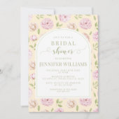 Pastellgelb Rosa Brautparty Boho Arch Einladung (Vorderseite)