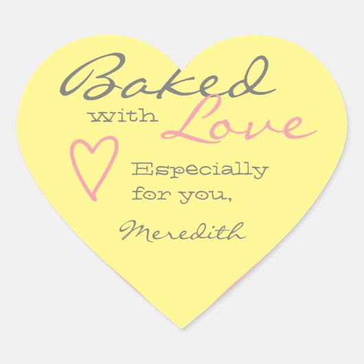 Pastellgelb Rosa Einfache Liebe Herzform Herz-Aufkleber (Vorderseite)