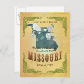 Pastellgelb Save the Date - Karte mit hübschen Vög (Vorne/Hinten)