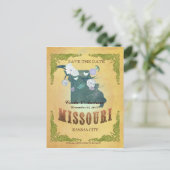 Pastellgelb Save the Date - Karte mit hübschen Vög (Stehend Vorderseite)