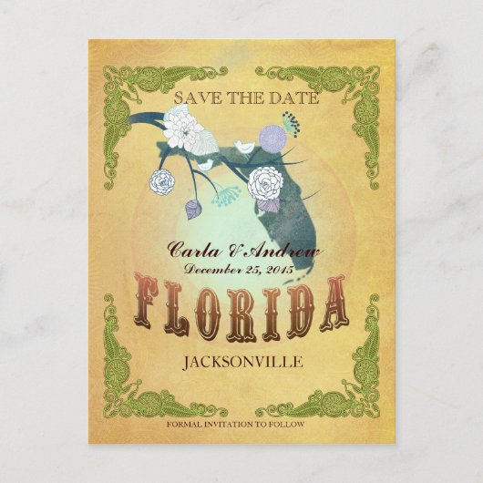 Pastellgelb Save the Date - Karte mit hübschen Vög (Vorderseite)
