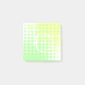Pastellgelb und grün, Monogramm mit zweifarbigem F Post-it Klebezettel (Vorderseite)