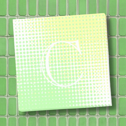 Pastellgelb und grün, Monogramm mit zweifarbigem F Post-it Klebezettel