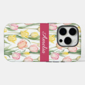 Pastellgelb und rosa Tulpen Case-Mate iPhone Hülle (Rückseite (Horizontal))