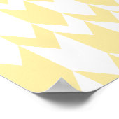 Pastellgelb und Zickzack Muster. Poster (Ecke)