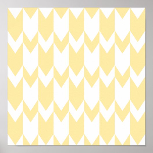 Pastellgelb und Zickzack Muster. Poster (Vorne)