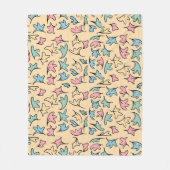 Pastellgelbe Blätter Fleecedecke (Vorderseite)