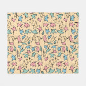 Pastellgelbe Blätter Fleecedecke (Vorderseite (Horizontal))